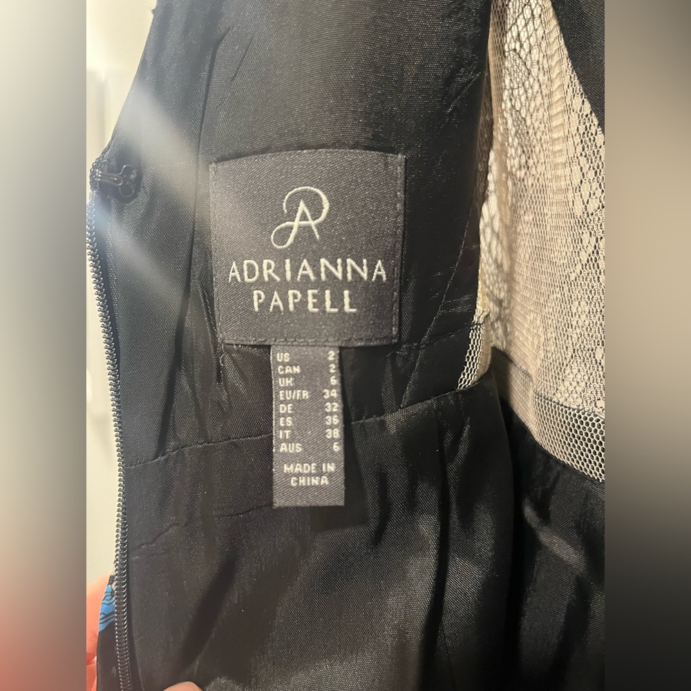 NWOT: Adrianna Papell floral and lace dress, Size 2 - Picture 10 of 11
